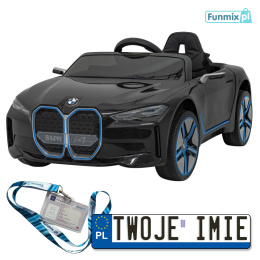 Auto Pojazd BMW i4 na akumulator dla dzieci EVA Ekoskóra LED Pilot