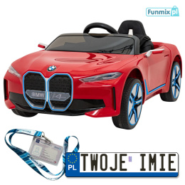 Auto Pojazd BMW i4 na akumulator dla dzieci EVA Ekoskóra LED Pilot